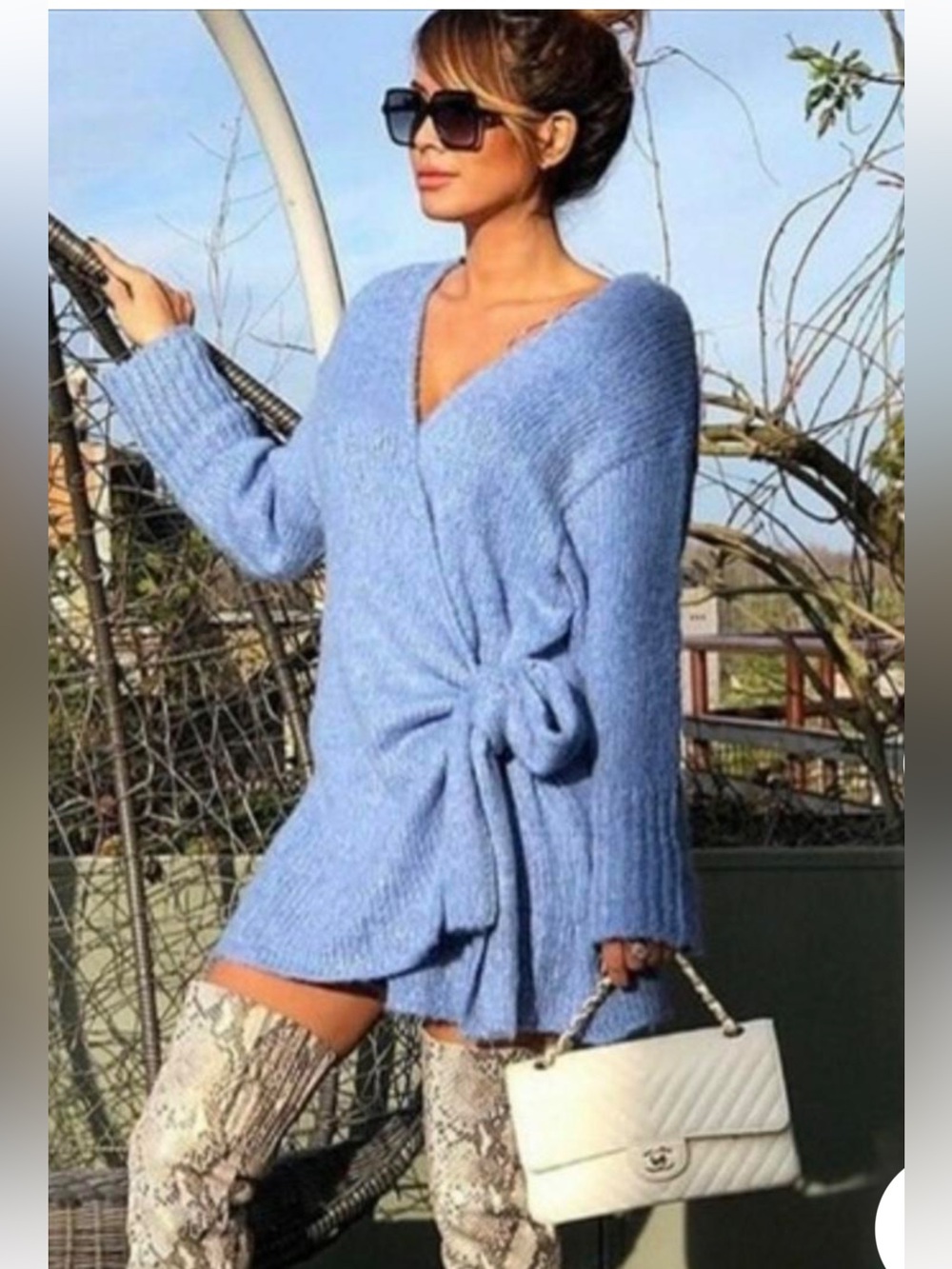 Zara chunky Wrap Cardigan with Side Knot size M